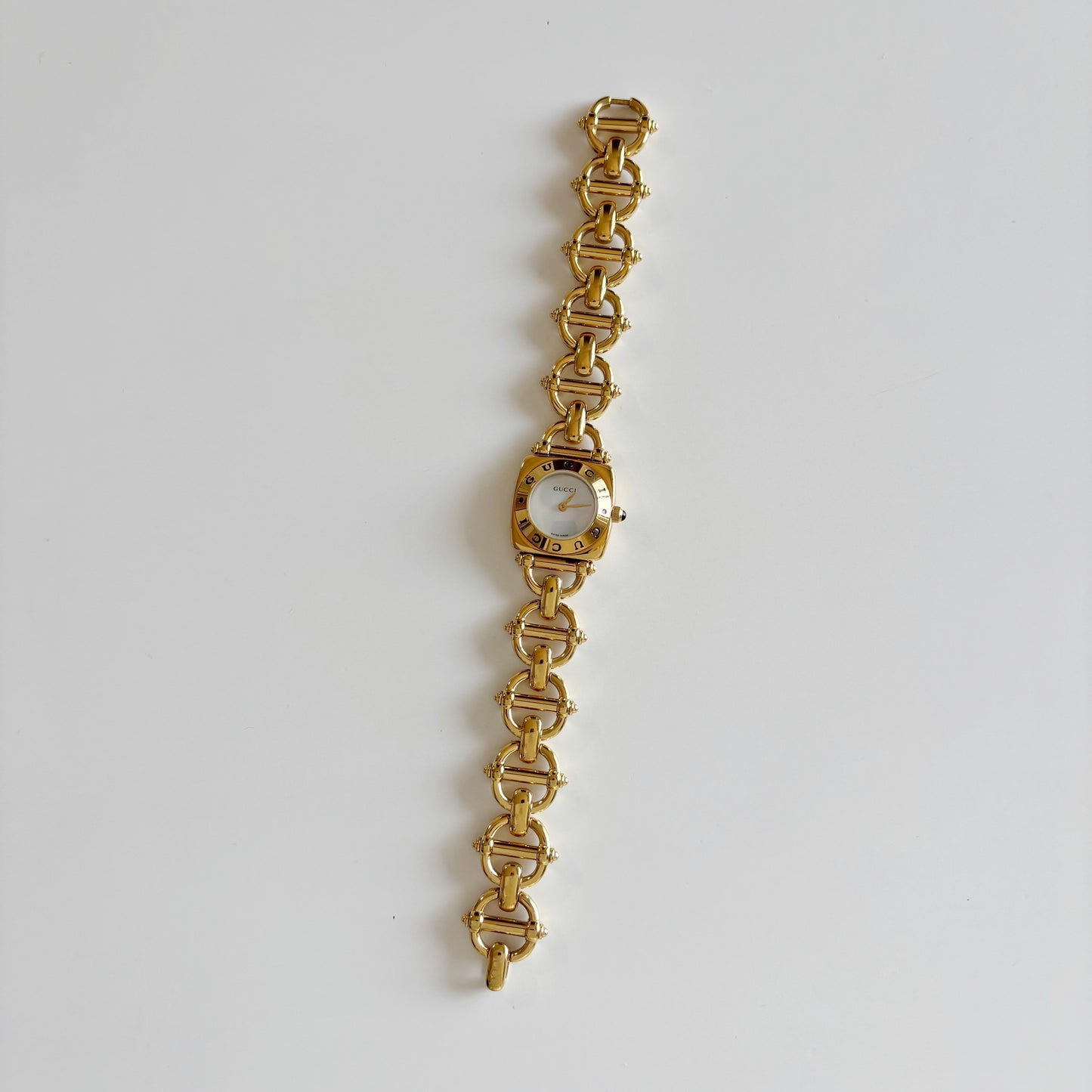 Gucci 1990s Seashell Dial Gold Plated Watch