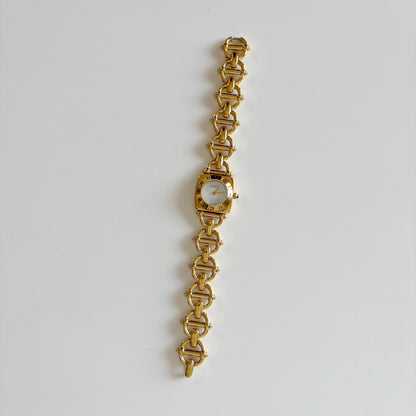 Gucci 1990s Seashell Dial Gold Plated Watch