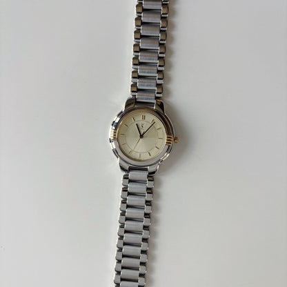 Yves Saint Laurent 1990s Round Dial Two-Tone Gold-Plated Watch (Large)