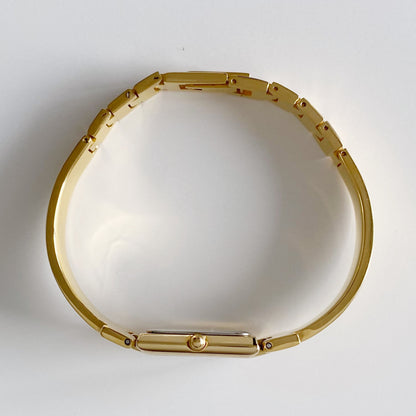 Givenchy 1990s Rectangular Gold Plated Bangle Watch