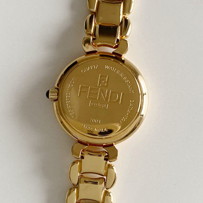 Fendi 1990s Seashell Dial Gold Plated Watch