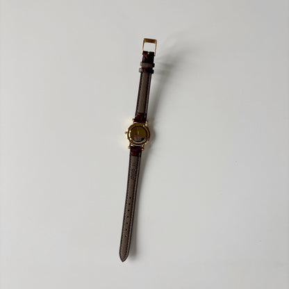 Yves Saint Laurent 1990s Round Dial Gold-Plated Watch