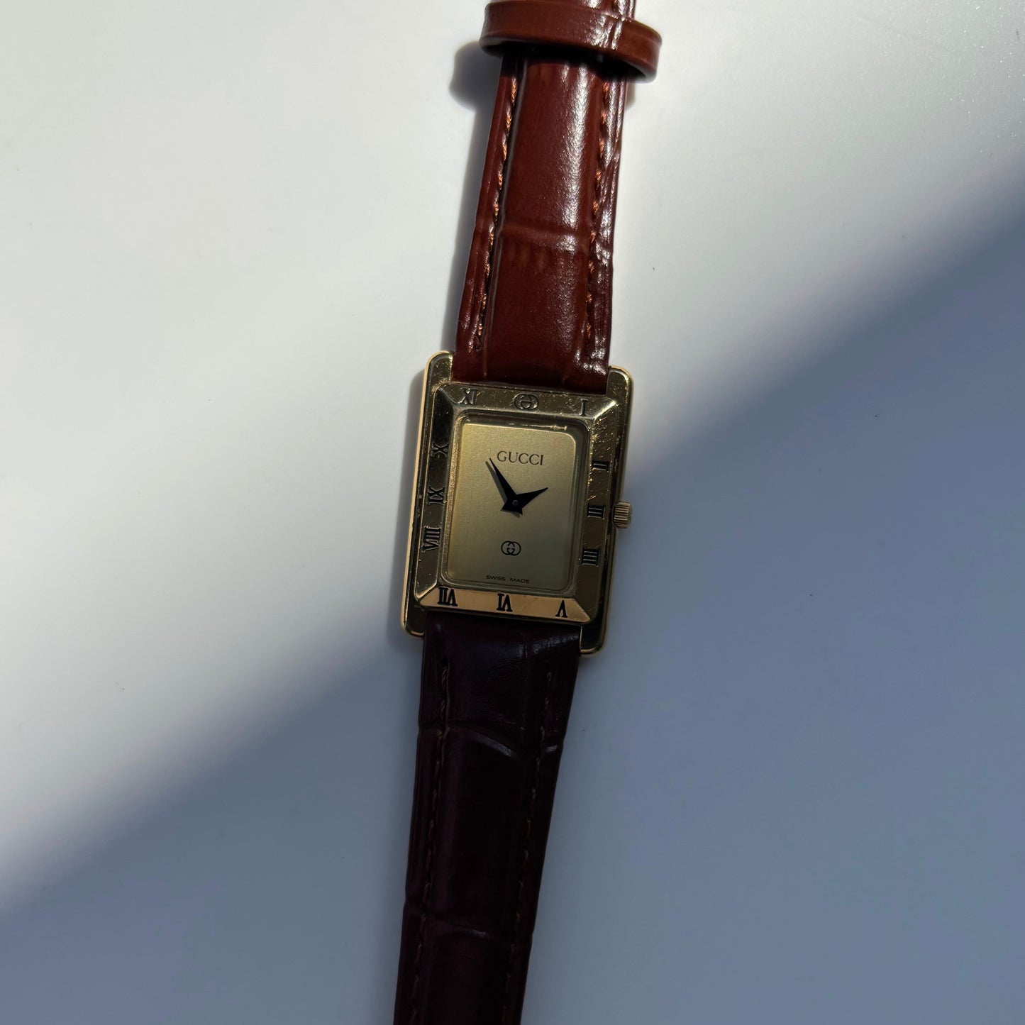 Gucci 1990s Tank Gold Plated Watch