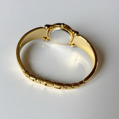 Givenchy 1990s Seashell Dial Gold Plated Bangle Watch