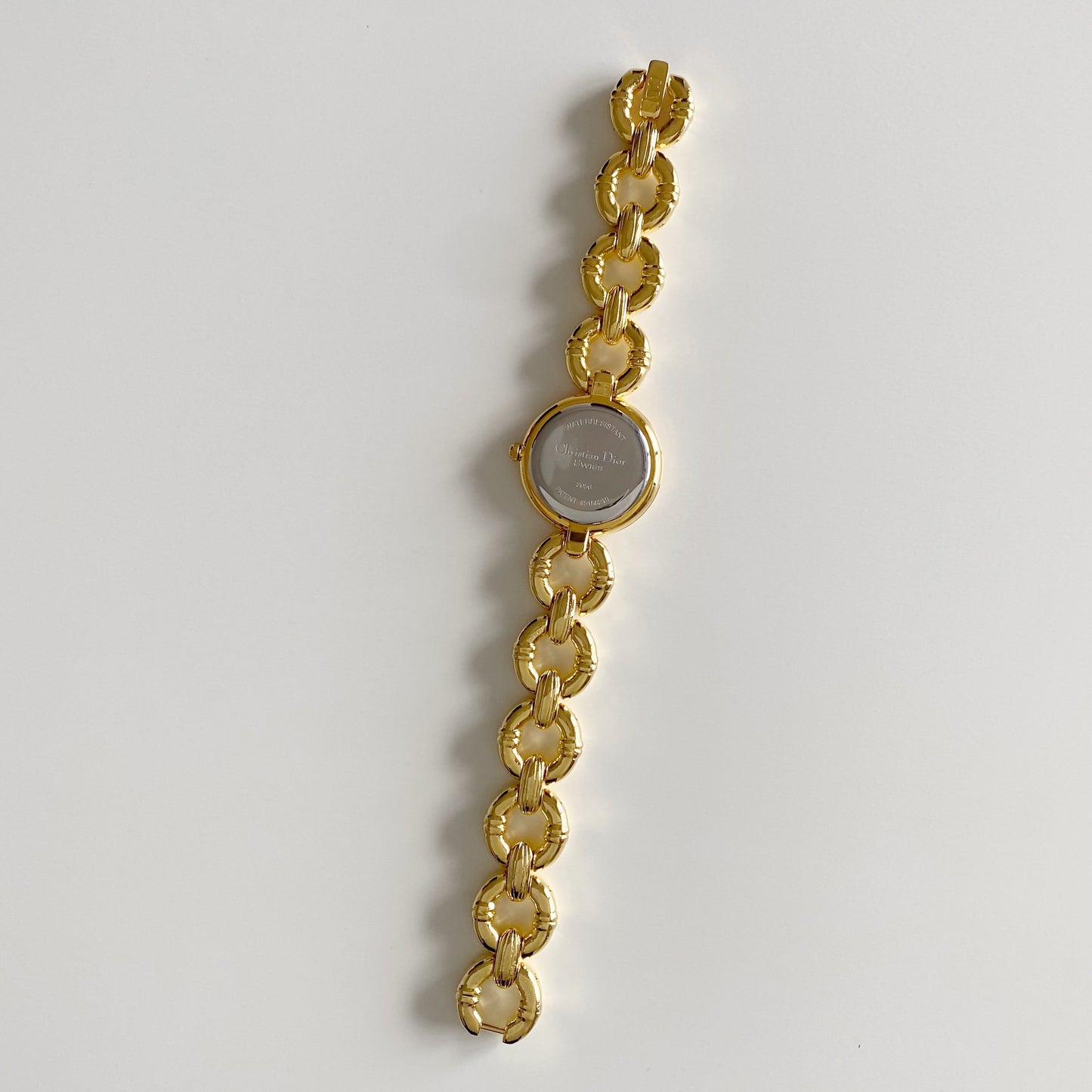 Dior 1990s Round Dial Gold Plated Watch
