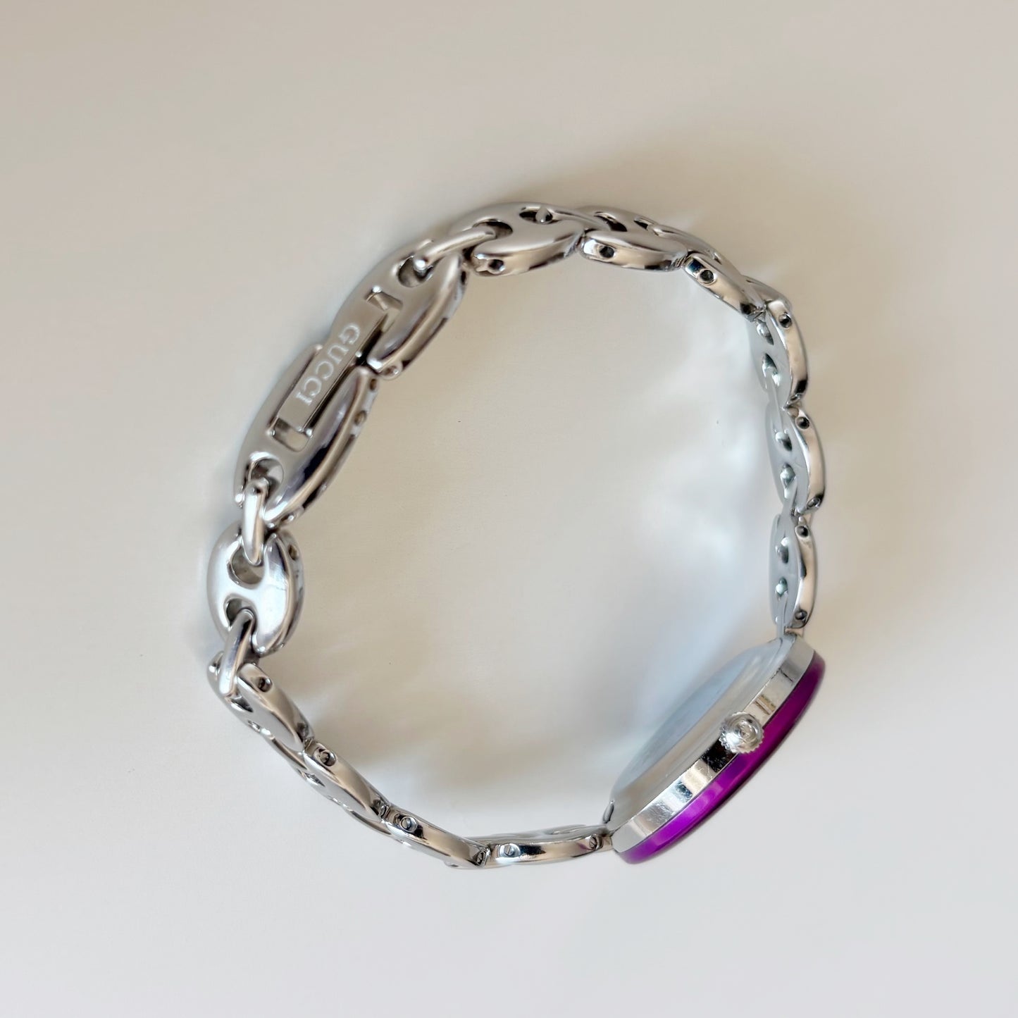 Gucci 1990s Interchangeable Bezel Stainless steel Watch with 6 bezels, case (165mm)