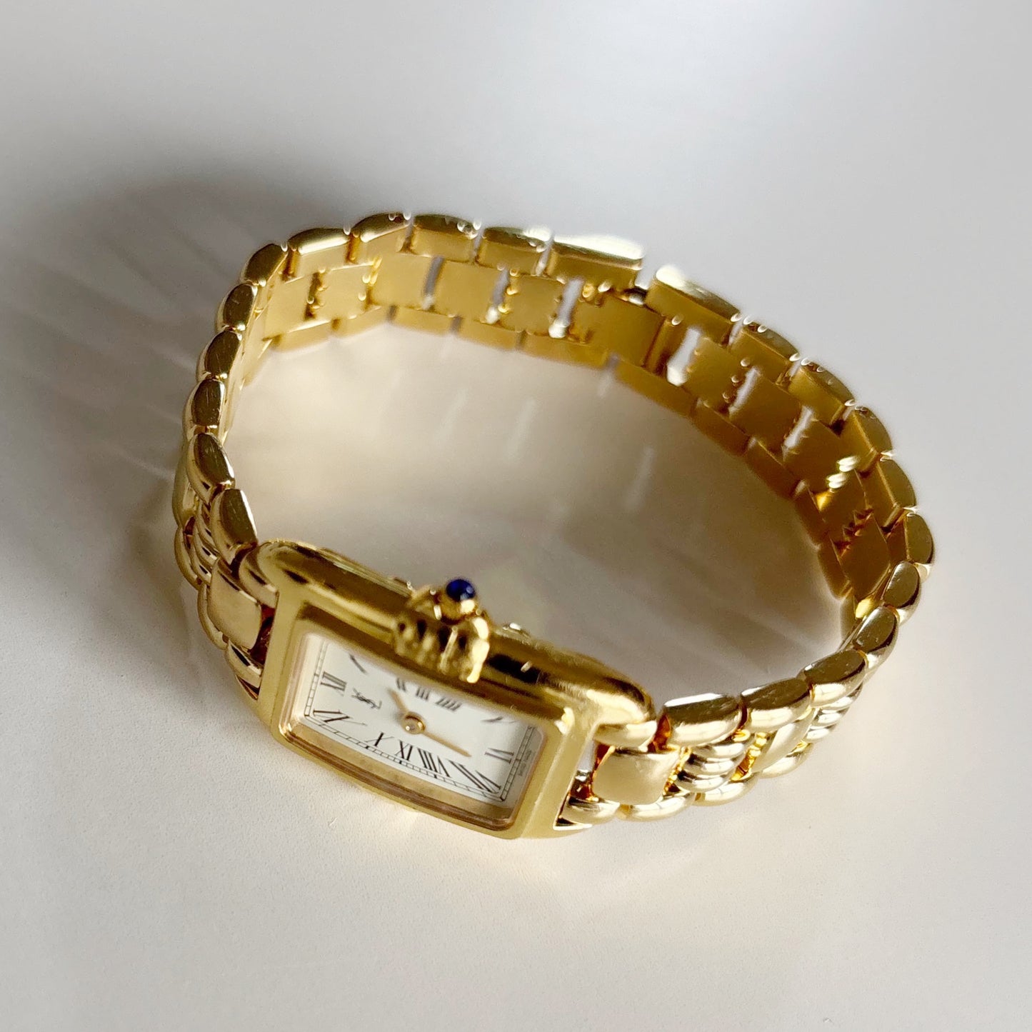 Yves Saint Laurent 1990s Tank Gold Plated Watch