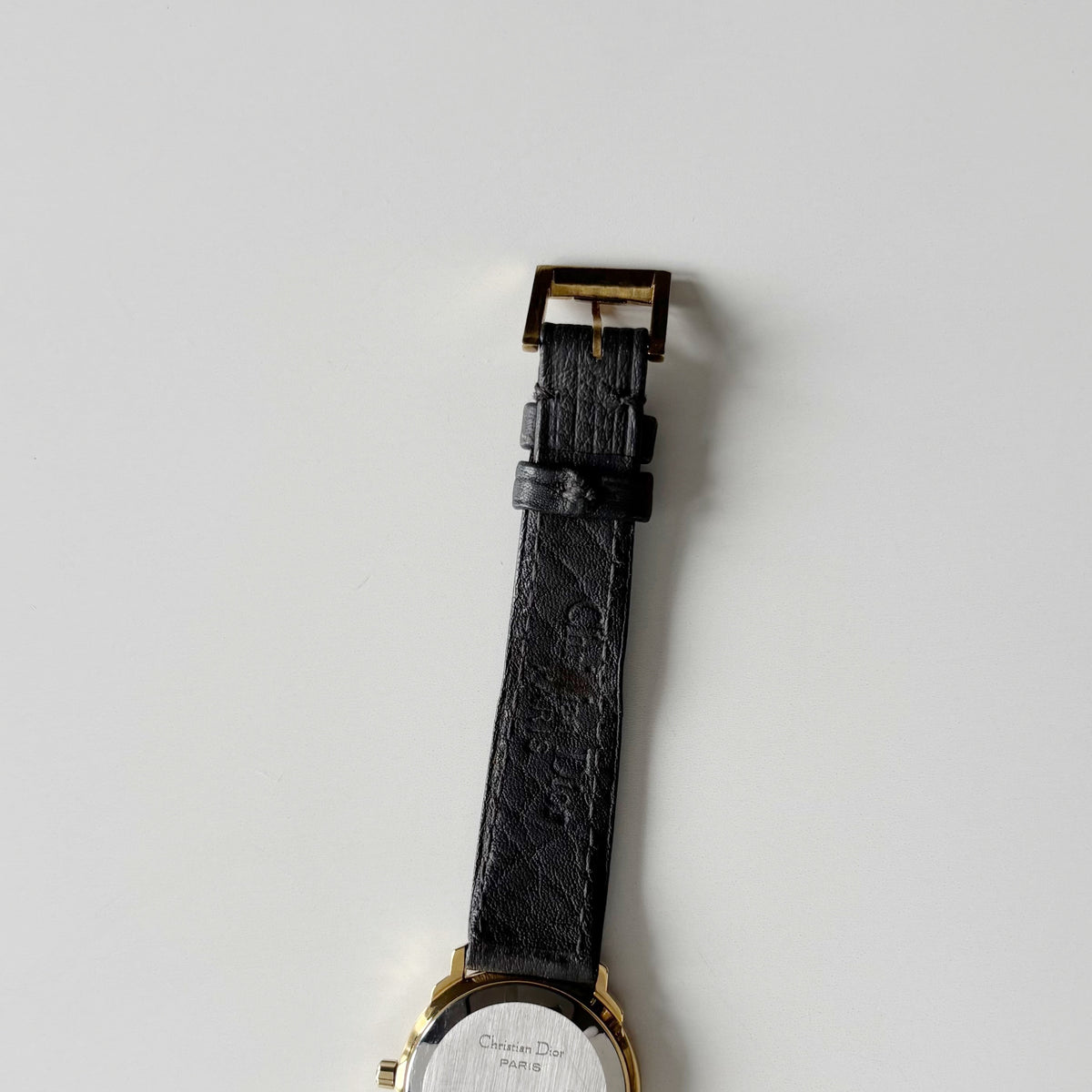 Dior 1990s Date Round Dial Gold Plated Watch
