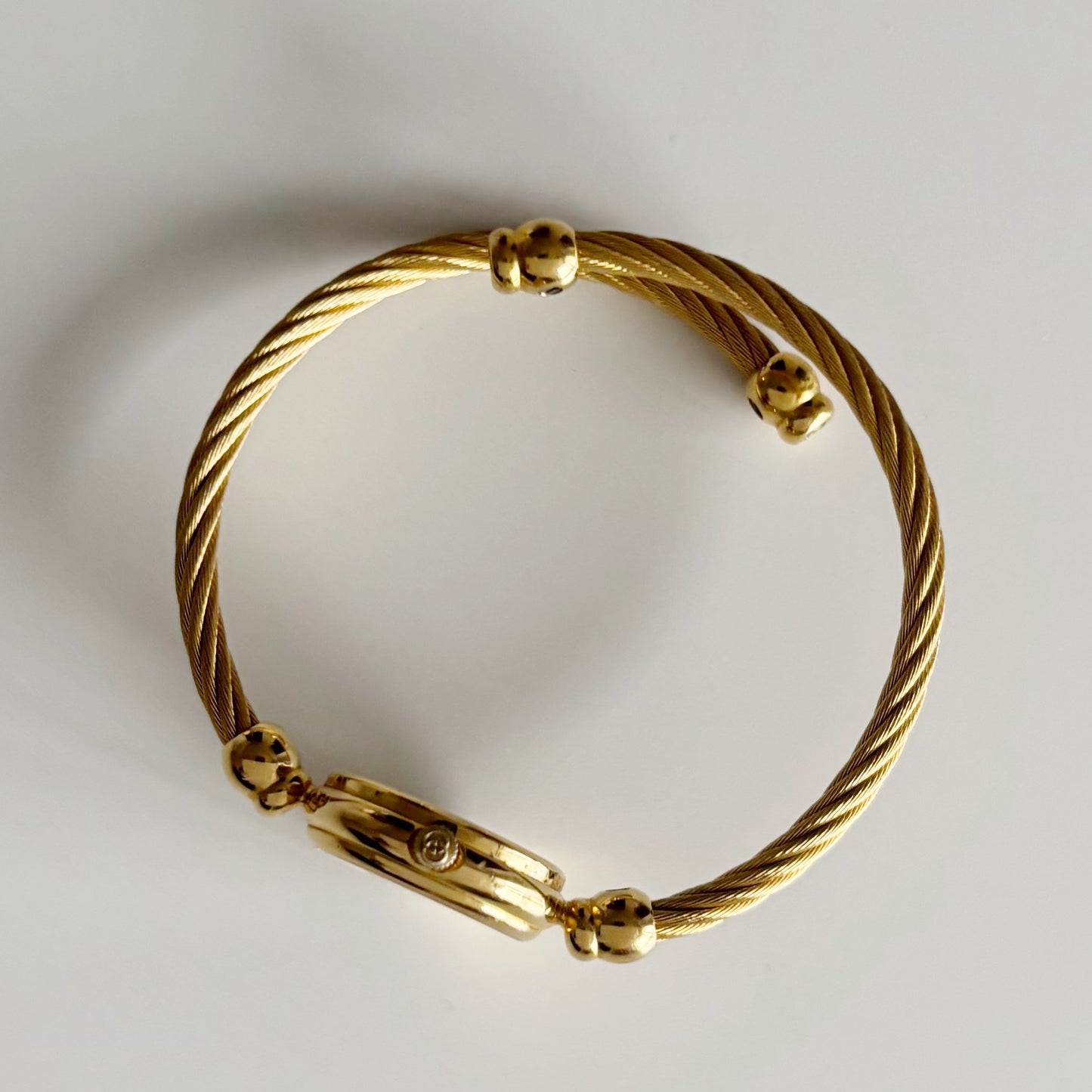 Gucci 1990s Black Dial Gold Plated Cable Bangle Watch