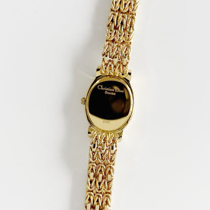 Dior 1990s Oval Dial Gold Plated Watch