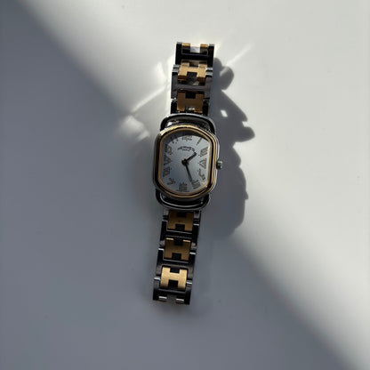 Hermes 1990s Rallye Two Tone Watch