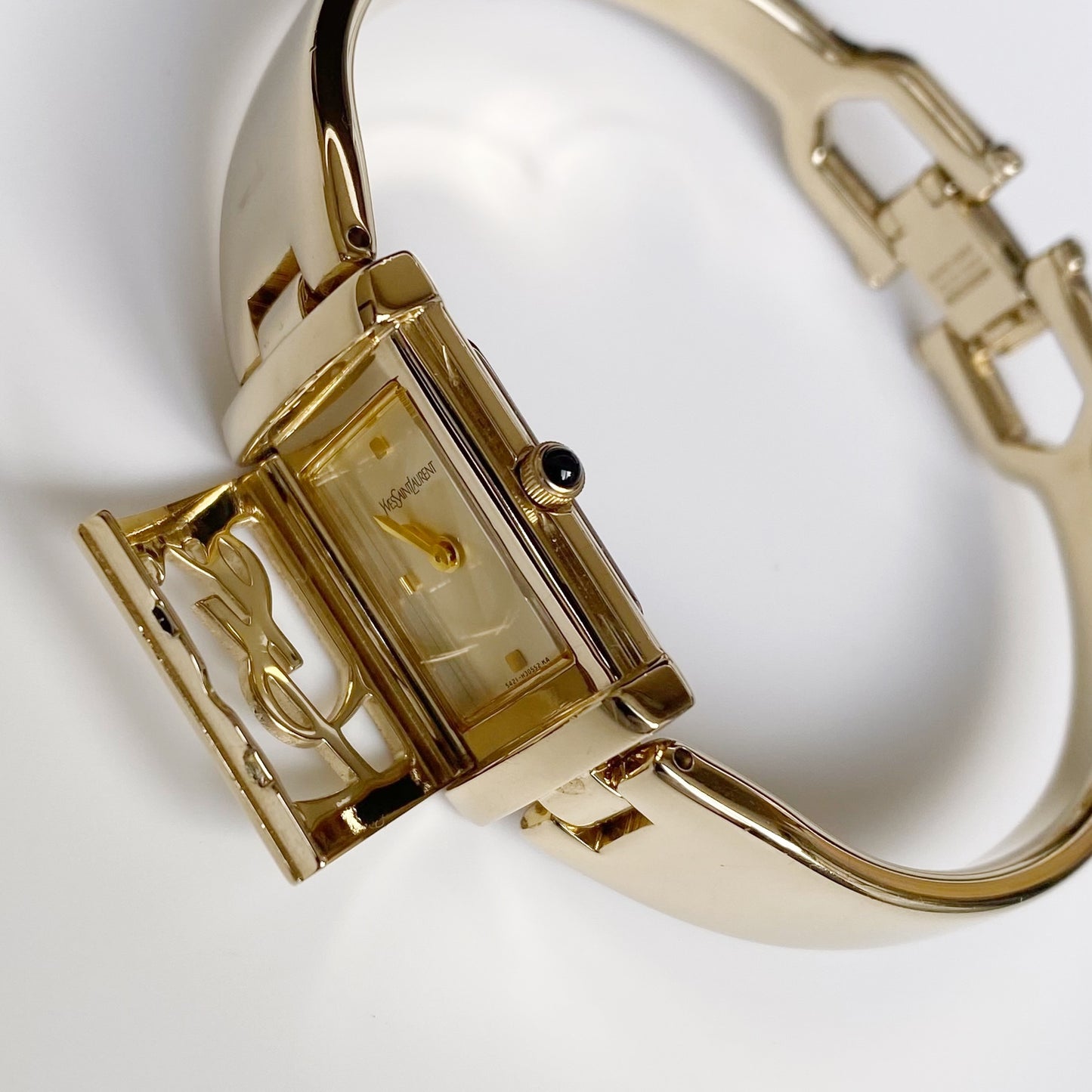 Yves Saint Laurent 1990s Gold Plated Bangle Watch