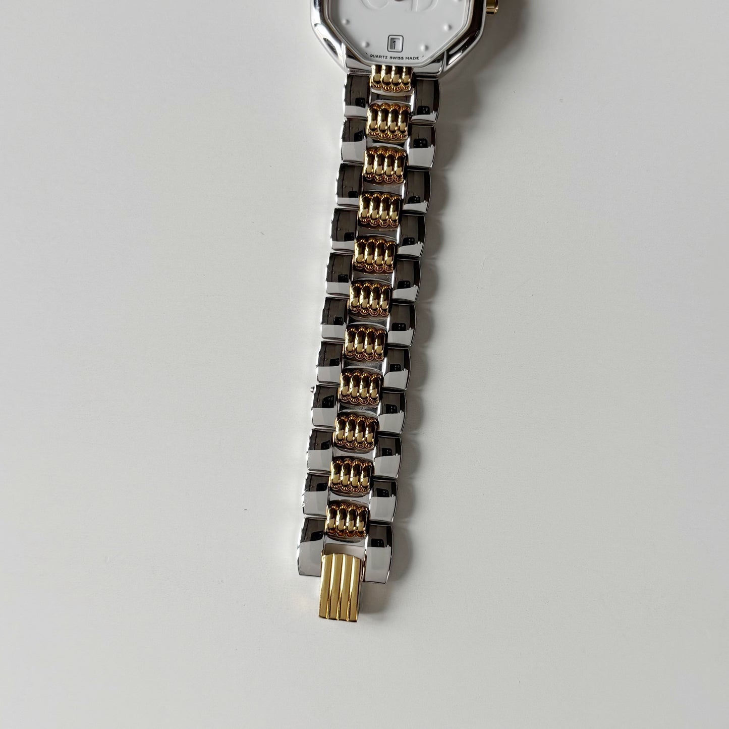 Dior 1990s Octagon Dial Date Two Tone Watch
