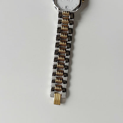 Dior 1990s Octagon Dial Date Two Tone Watch