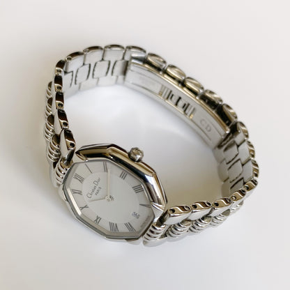 Dior 1990s Octagon Silver Watch