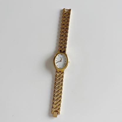 Dior 1990s Oval Dial Gold Plated Watch