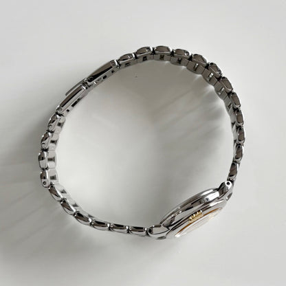 Yves Saint Laurent 1990s Navy Dial Two Tone Watch