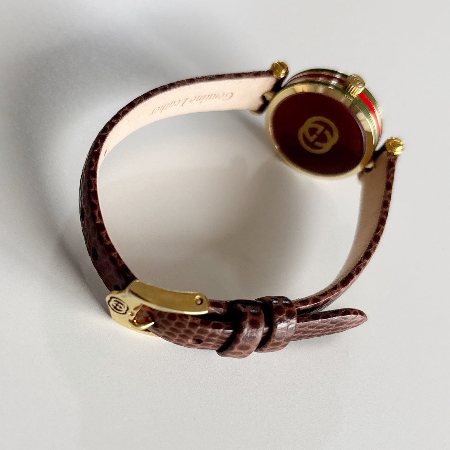 Gucci 1990s Round Dial Gold Plated Watch