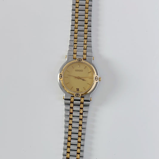 Gucci 1990s Date Round Dial Two Tone (Large)