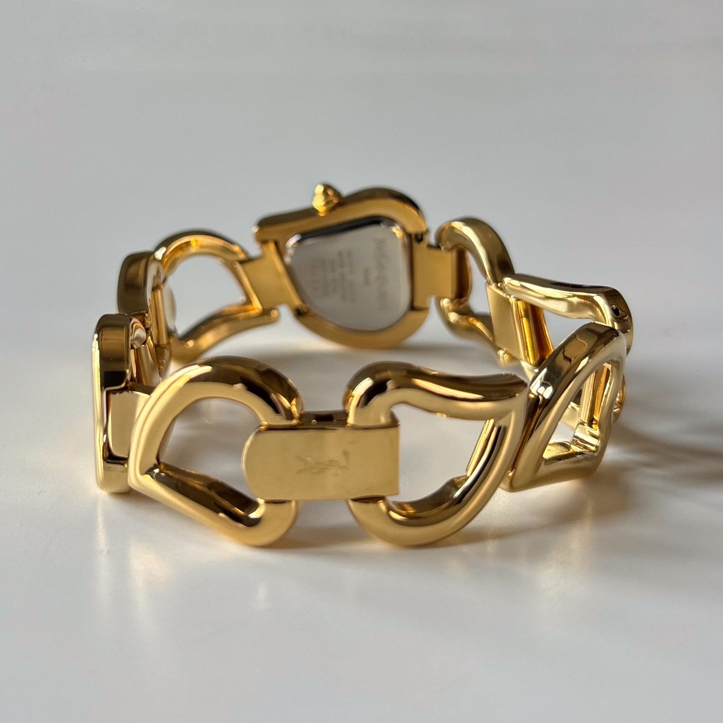 Yves Saint Laurent 1990s Heart Shaped Dial Band Gold Plated Watch (8/1)