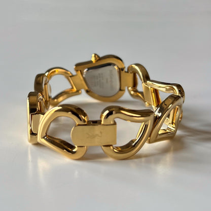 Yves Saint Laurent 1990s Heart Shaped Dial Band Gold Plated Watch (8/1)