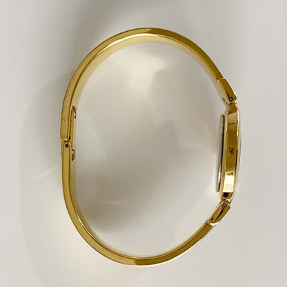 Givenchy 1990s Black Dial Gold Plated Bangle Watch
