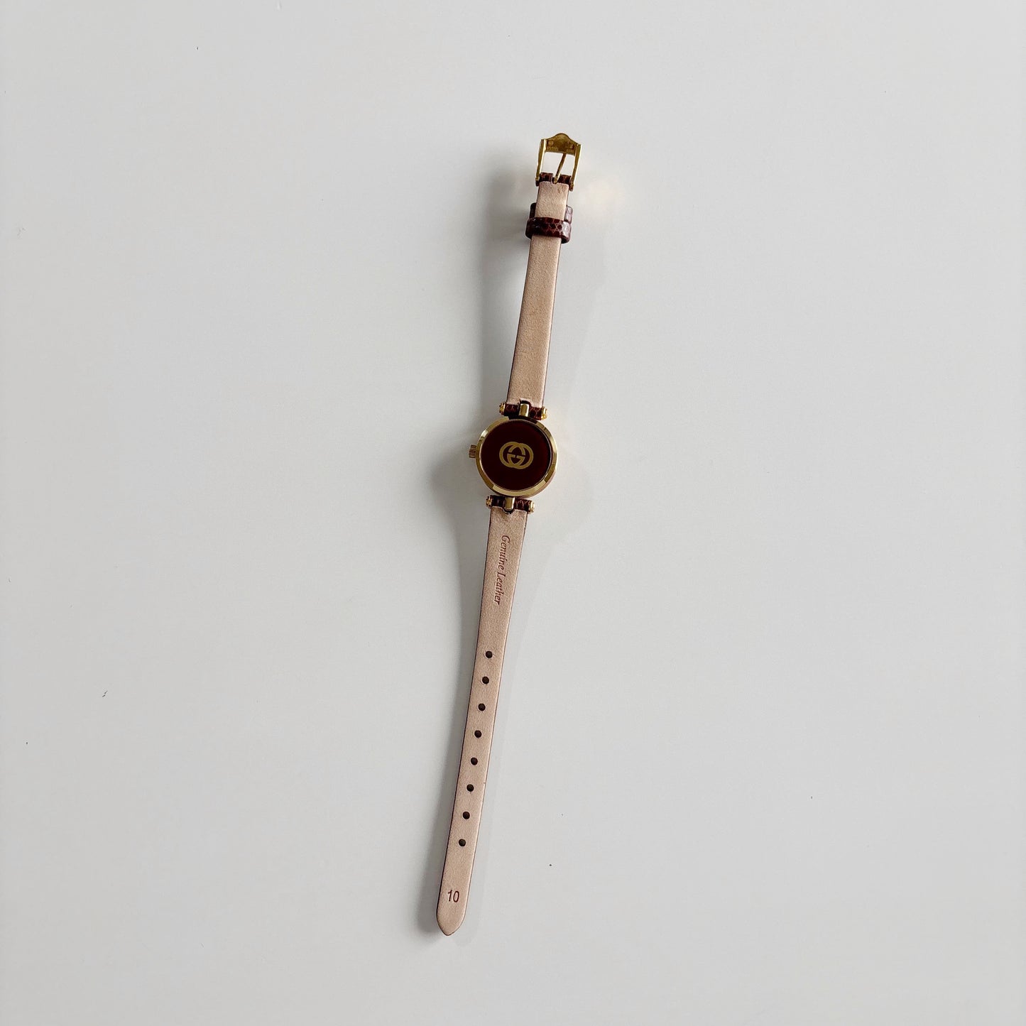 Gucci 1990s Round Dial Gold Plated Watch