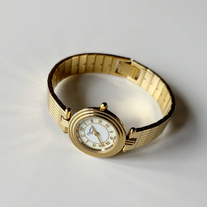 Dior 1990s Round Dial Gold Plated Watch