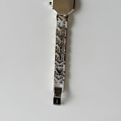 Yves Saint Laurent 1990s Octagon Gold Plated Two Tone Watch
