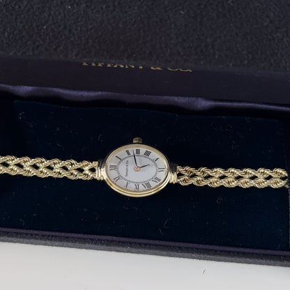 Tiffany 1990s 14K Oval Dial Cocktail Watch