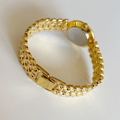 Dior 1990s Seashell Round Dial Gold Plated Watch