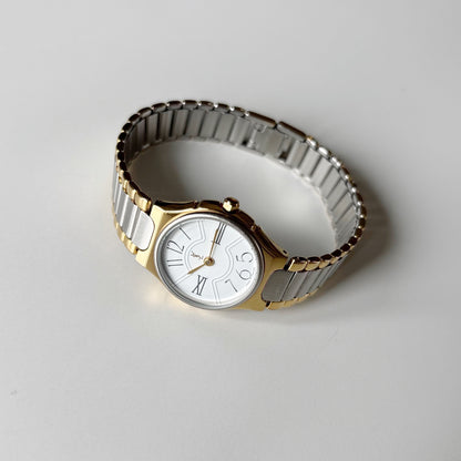 Yves Saint Laurent 1990s Round Dial Two-Tone Gold-Plated Watch