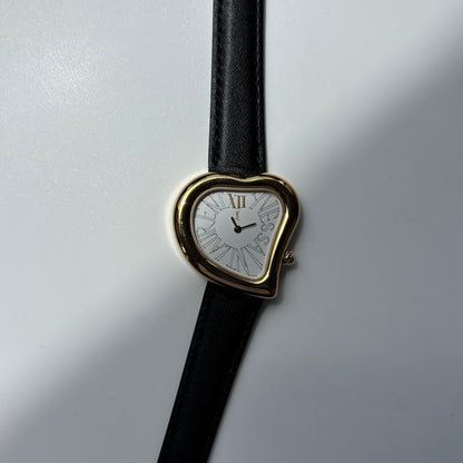 Yves Saint Laurent 1990s Heart Shaped Gold Plated Watch