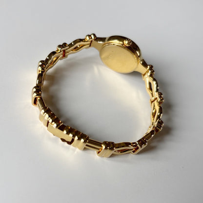 Burberry 1990s Round Dial Gold Plated Watch