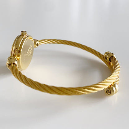 Gucci 1990s Seashell Dial Gold Plated Bangle Watch