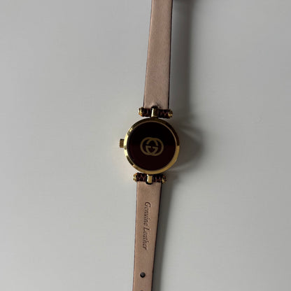 Gucci 1990s Sherry Round Dial Gold Plated Watch