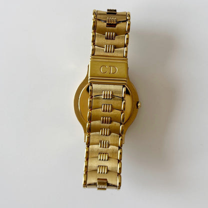 Dior 1990s Moon Phase Triple Calendar Gold Plated Watch
