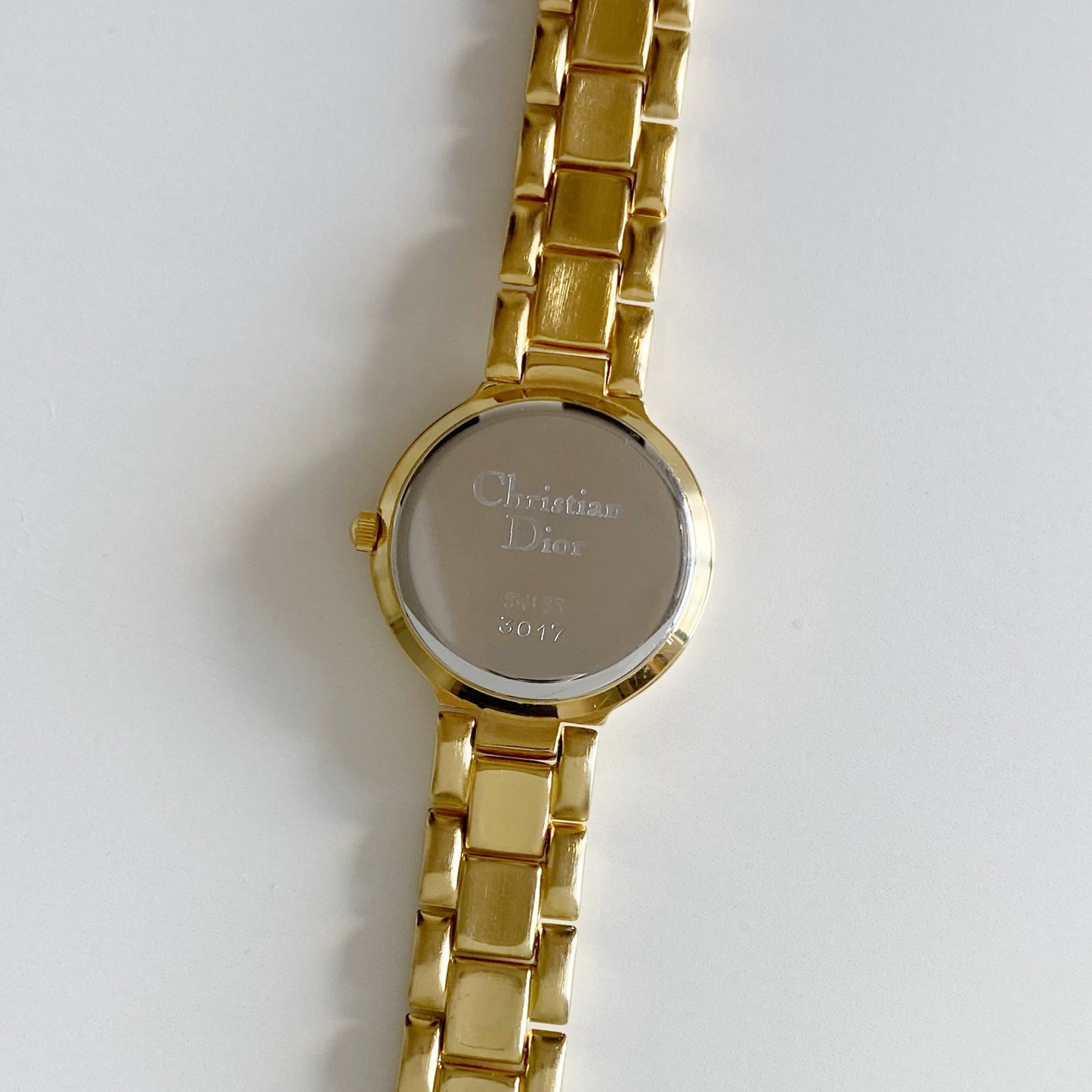 Dior 1990s Round Dial Gold Plated Watch