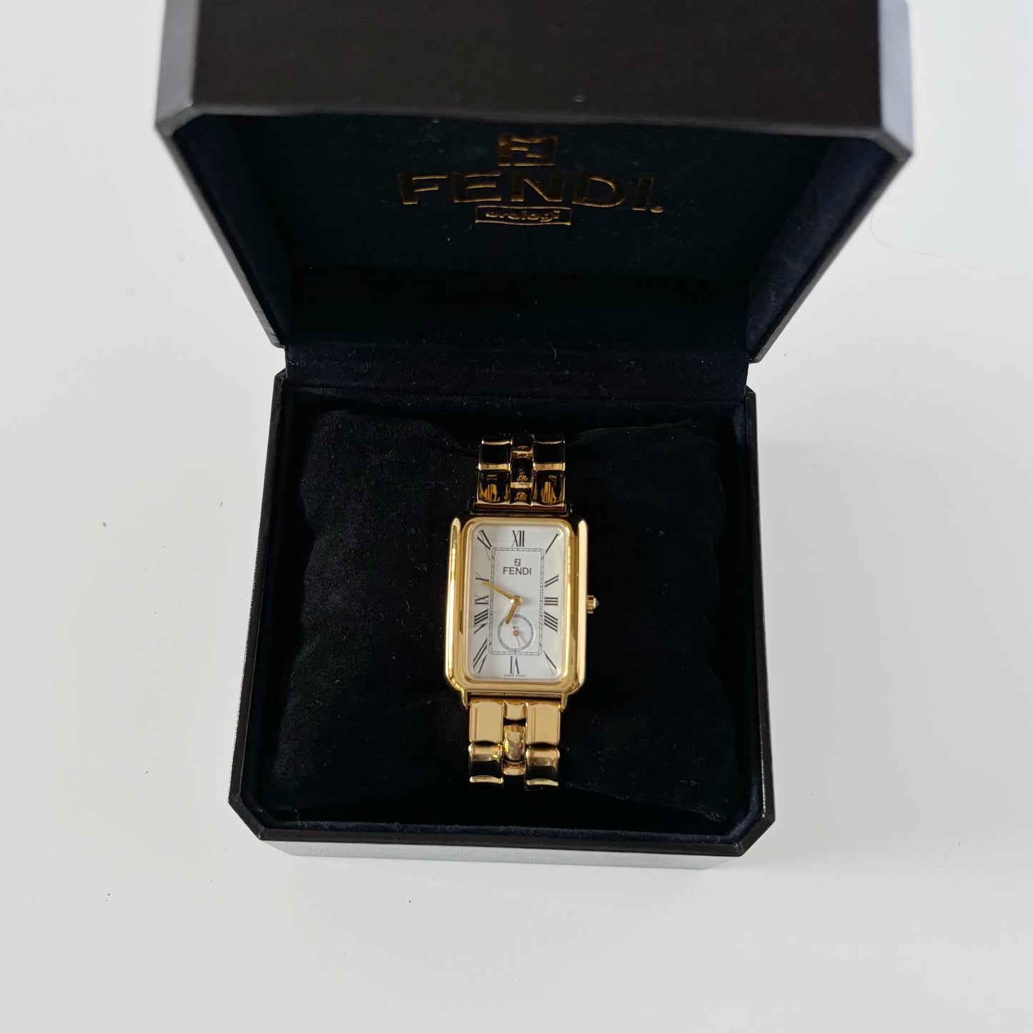 Fendi 1990s Tank Gold Plated Watch (Large)