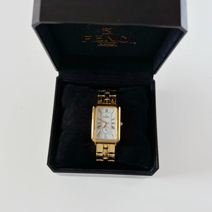 Fendi 1990s Tank Gold Plated Watch (Large)