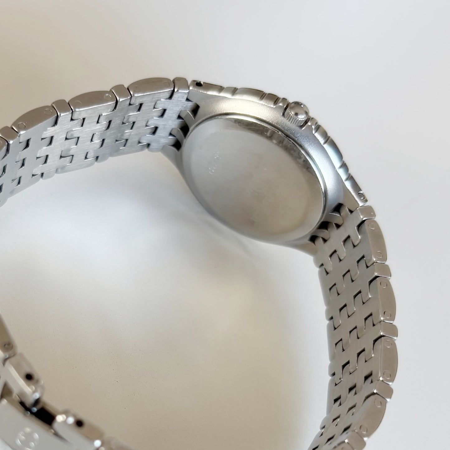 Dior 1990s Date Round Dial Silver Watch