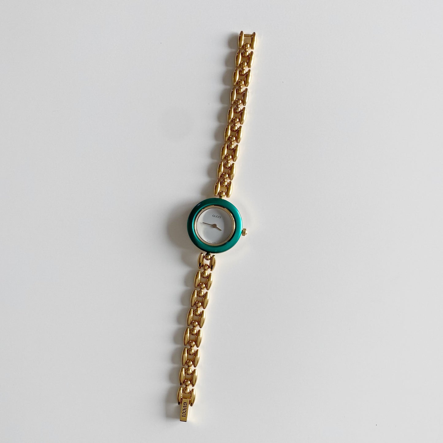 Gucci 1990s Interchangeable Bezel Gold Plated Watch with 6 bezels, case (170mm)