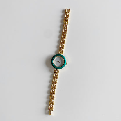 Gucci 1990s Interchangeable Bezel Gold Plated Watch with 6 bezels, case (170mm)