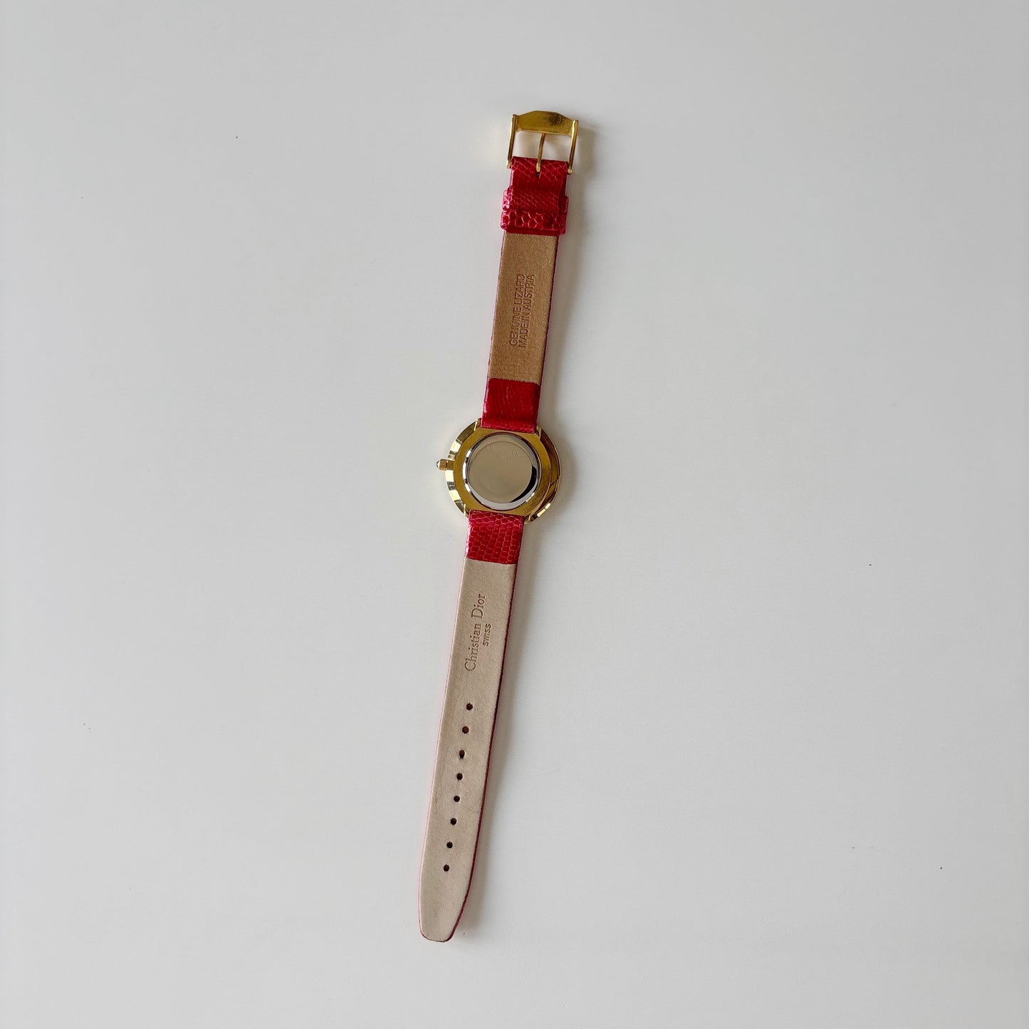 Dior 1990s Round Dial Gold Plated Watch