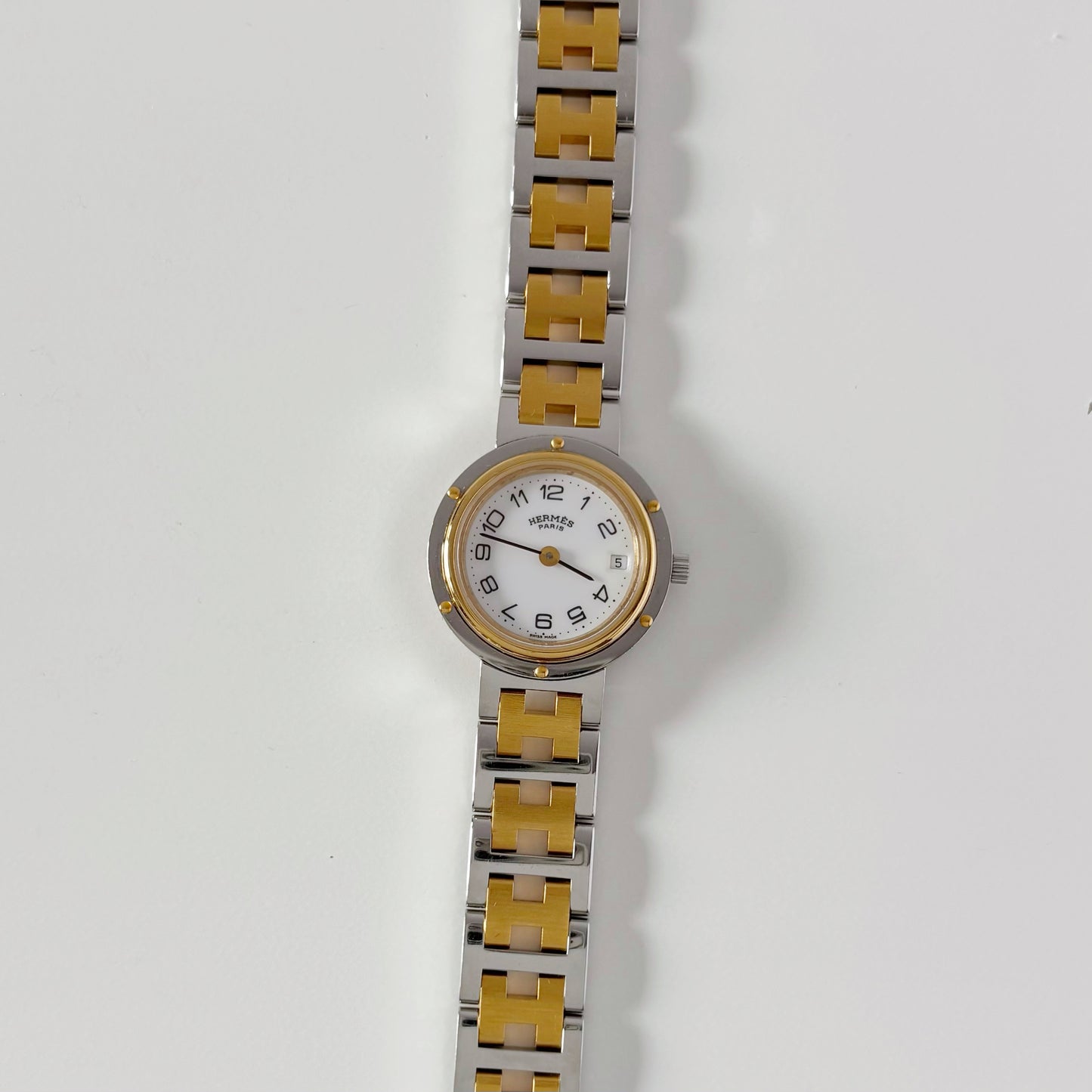 Hermes 1990s Clipper Two Tone Watch