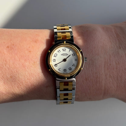 Hermes 1990s Clipper Two Tone Watch