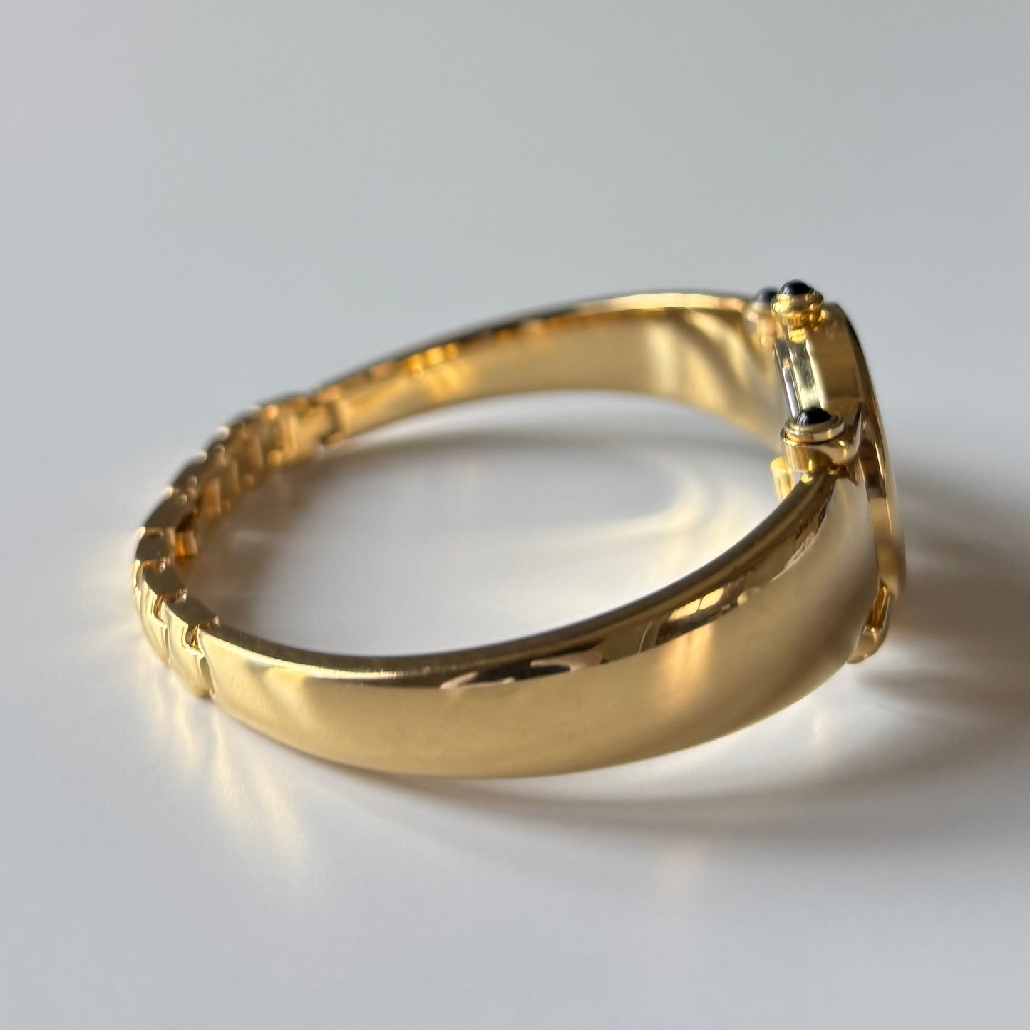 Givenchy 1990s Seashell Dial Gold Plated Bangle Watch
