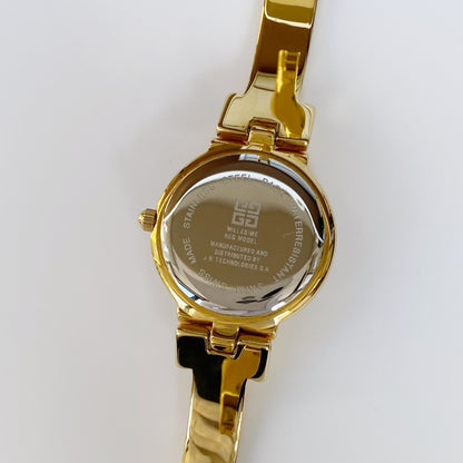 Givenchy 1990s Navy Dial Gold Plated Bangle Watch