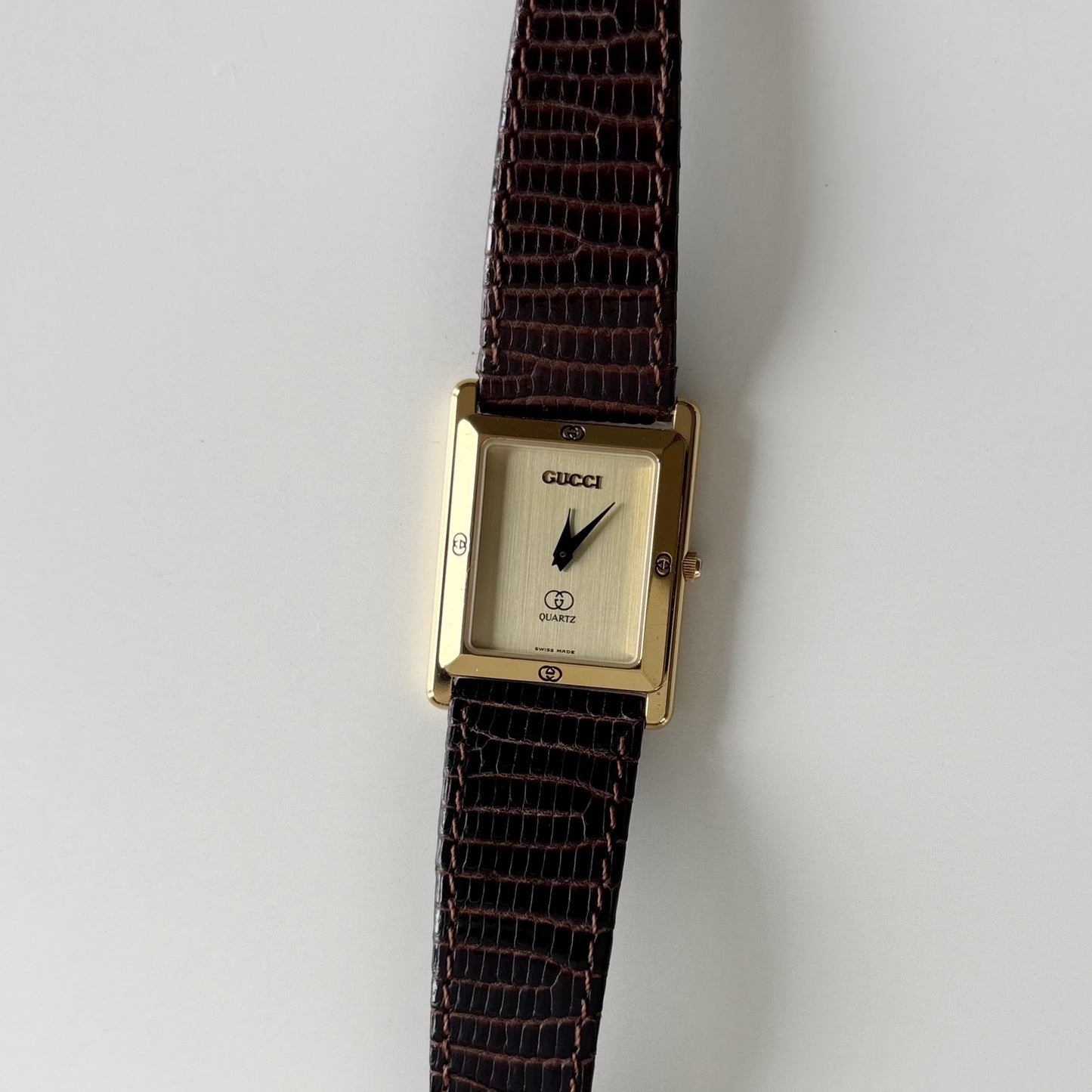 Gucci 1980s Tank Gold Plated Watch (Large)
