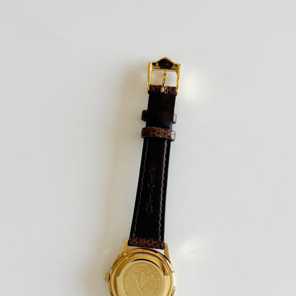 Gucci 1990s Date Round Dial Gold Plated Watch